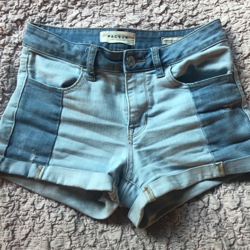 PacSun two tone denim shorts